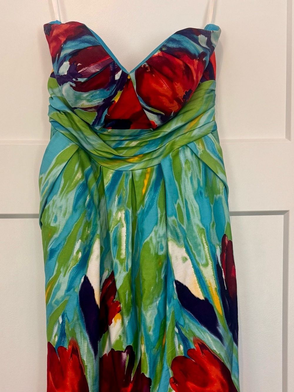 Christina Bright Turquoise Dress with Lime Accent